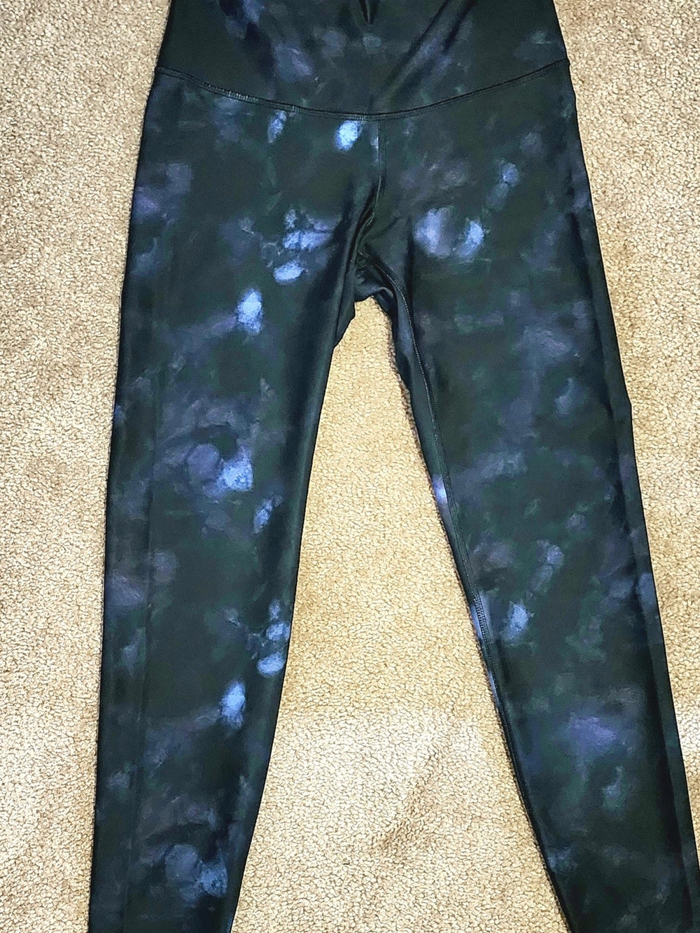 Old Navy/Black/shades Leggings with Blue Tie-Dye Accents